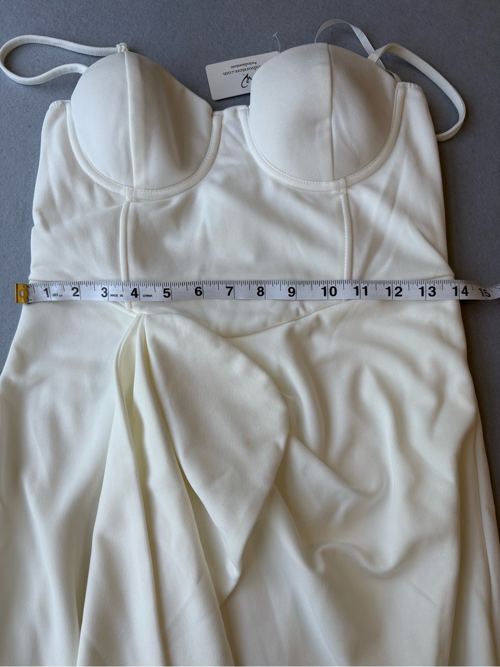 Windsor White Sweetheart Ruffle Slim Crepe Formal Midi Dress Sz M NWT - Picture 12 of 16